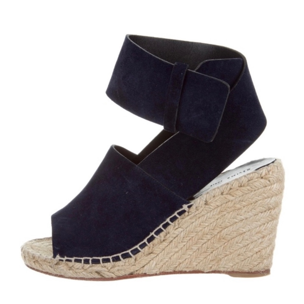 CELINE Suede Espadrille Wedges